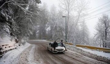 آگے پھسلن والی سڑکیں: این ڈی ایم اے نے آئندہ ہفتے بارش اور برفباری کی پیش گوئی کی ہے۔