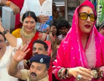 تعلقات کی افواہوں کے درمیان گووندا کو ممبئی میں اپنی ساتھی اداکارہ کومل رانی کے ساتھ پوجا کے دوران دیکھا گیا۔