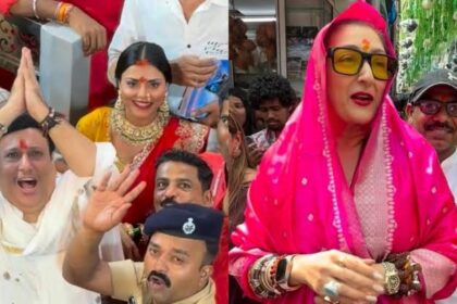 تعلقات کی افواہوں کے درمیان گووندا کو ممبئی میں اپنی ساتھی اداکارہ کومل رانی کے ساتھ پوجا کے دوران دیکھا گیا۔